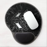 Techno Cube Gel Mouse Pad<br><div class="desc">A cube with digital pathways in black and white.</div>