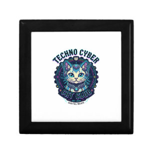 Techno Cyber Cat Funny Cat Lover Design - Techno C Gift Box