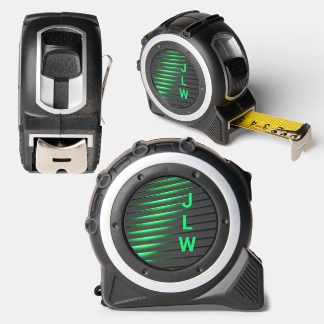 Techno Cyber Green Stripes Black Tape Measure (Creator Uploaded)