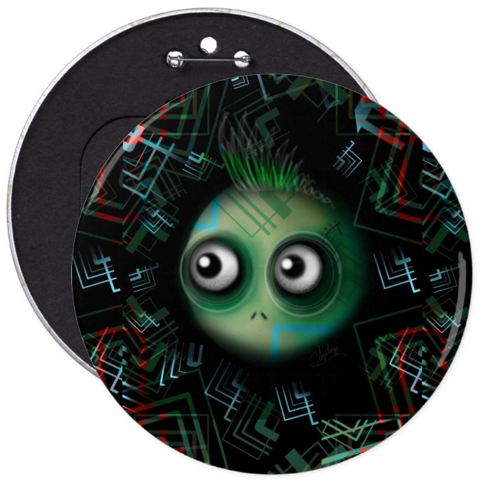 Techno Cyber Mutant Pinback Button