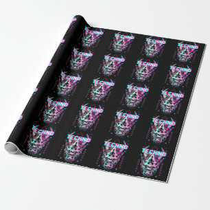 Techno Demon Glitch Electronic Bass Music Wrapping Paper