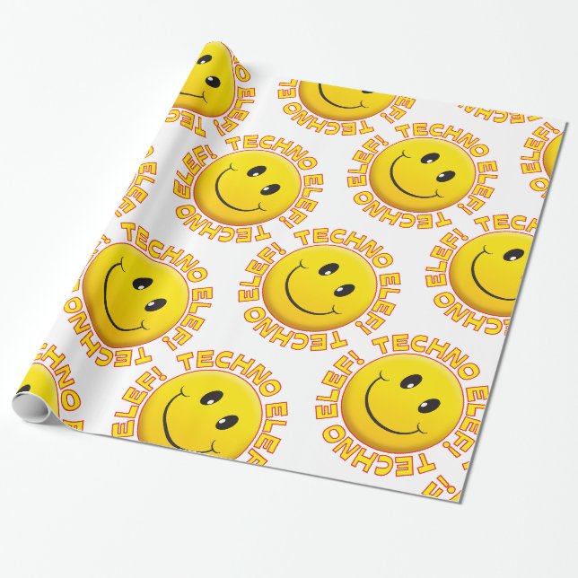 Techno elef wrapping paper (Unrolled)