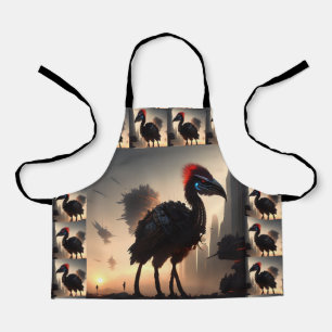 "Techno-Feathers: The Futuristic Emu Robot" Apron