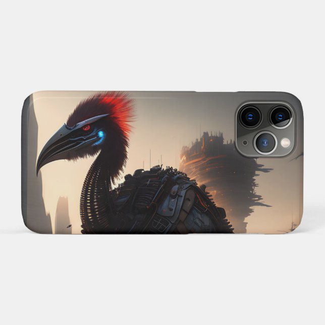 "Techno-Feathers: The Futuristic Emu Robot" Case-Mate iPhone Case (Back (Horizontal))