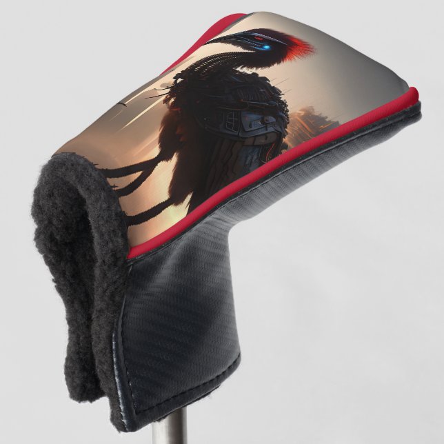 "Techno-Feathers: The Futuristic Emu Robot" Golf Head Cover (3/4 Front)