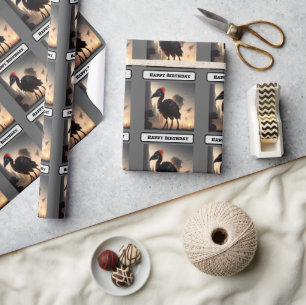 "Techno-Feathers: The Futuristic Emu Robot" Wrapping Paper