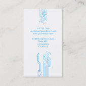 Techno Flat Sleek Business Card - Blue (Back)