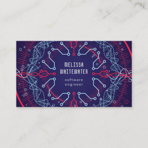 Techno Flat Sleek Colorful Business Card