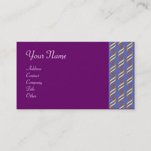 TECHNO INFINITE Gold Swirls In Blue Purple Business Card