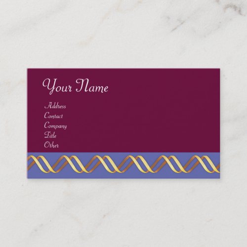 TECHNO INFINITE Gold Swirls In Blue Purple Business Card