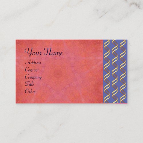 TECHNO INFINITE Gold Swirls In Blue Red Pink Business Card