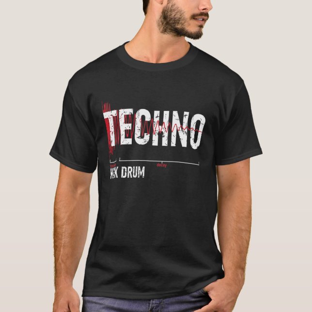Techno  Kick Drum  Synthesizer T-Shirt (Front)