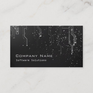 Techno Modern Design Business Card - Black & White
