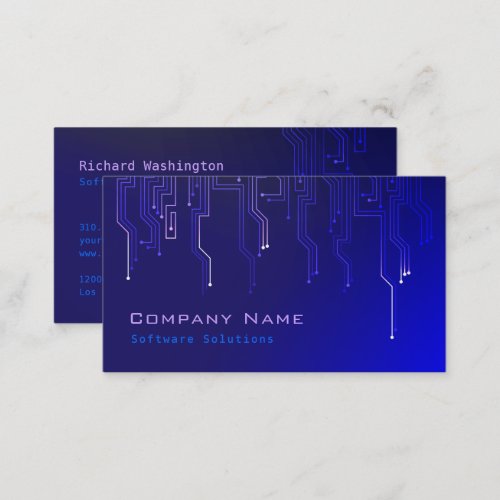 Techno Modern Design Business Card _ Blue