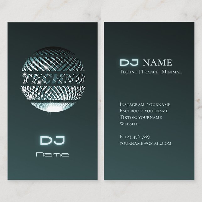 Techno music DJ Business Card (Creator Uploaded)