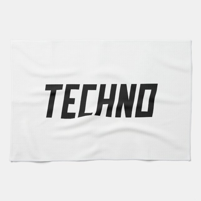 Techno Music Kitchen Towel (Horizontal)