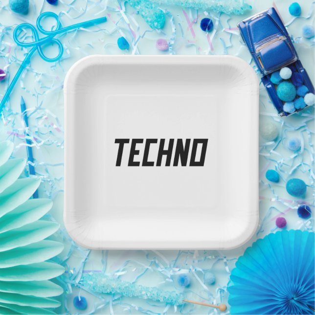 Techno Music Paper Plates (Party)