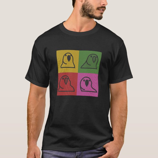 Techno Party Parrot Pop Art T-Shirt (Front)