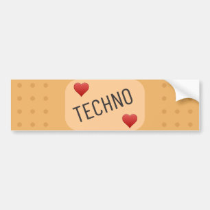 Techno Patch / bandaid, Techno cures wounds Bumper Sticker