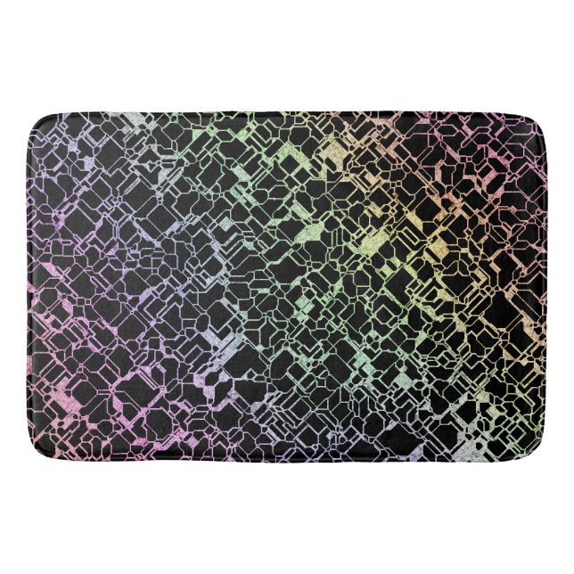 techno rainbo : bath mat (Front)