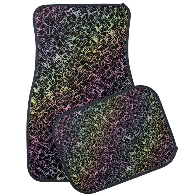 techno rainbo : car floor mat (Set)
