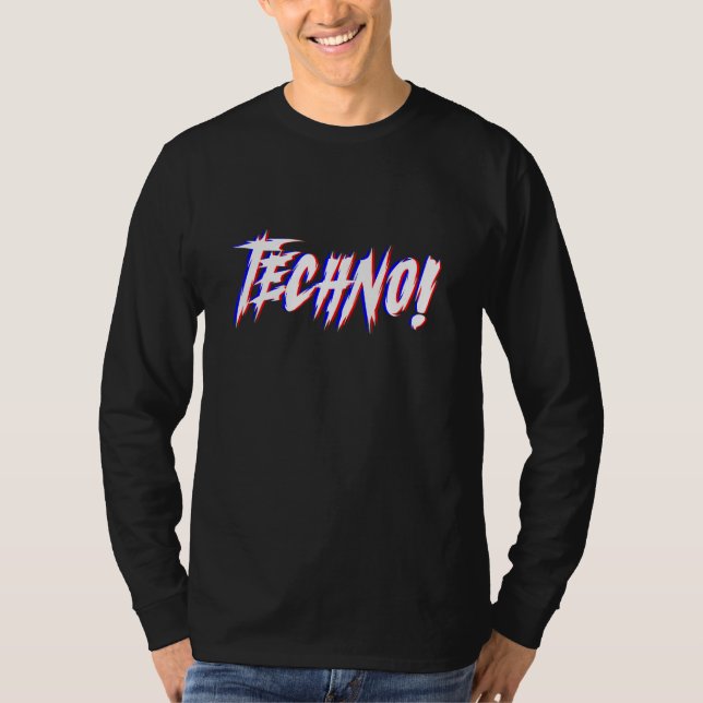 Techno Rave Clubbing Party Outfit House Dubstep Ha T-Shirt (Front)