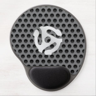 Techno Retro Vintage Chrome 45 spacer DJ Print Gel Mouse Pad