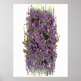 Techno storm ink poster