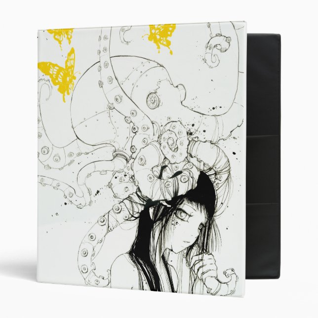 Techno Tako Girl 3-Ring School Binder (Front/Inside)