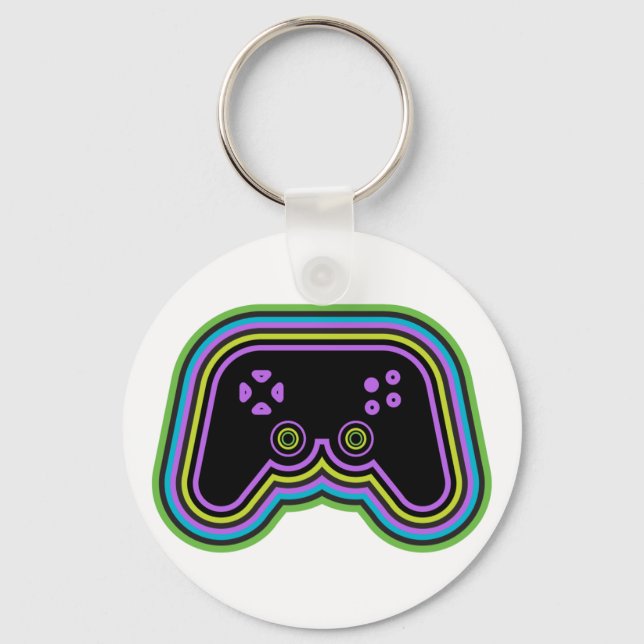 Techno Video Game Controller Keychain (Front)