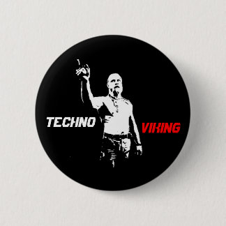Techno Viking Pen Pinback Button