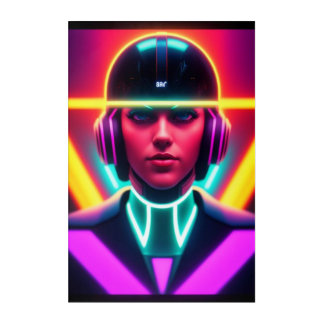 Techno woman acrylic print