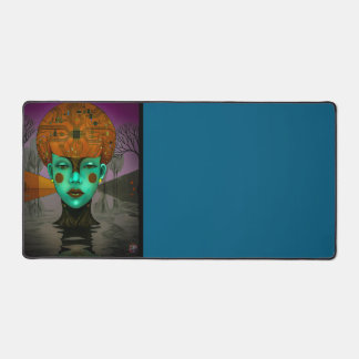 Techno Woman In the Water Desk Mat