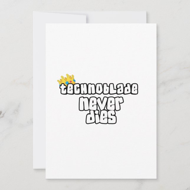 Technoblade Never Dies Invitation (Front)
