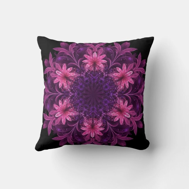 TechnoBloom: The Future of Floral Design Throw Pillow (Back)