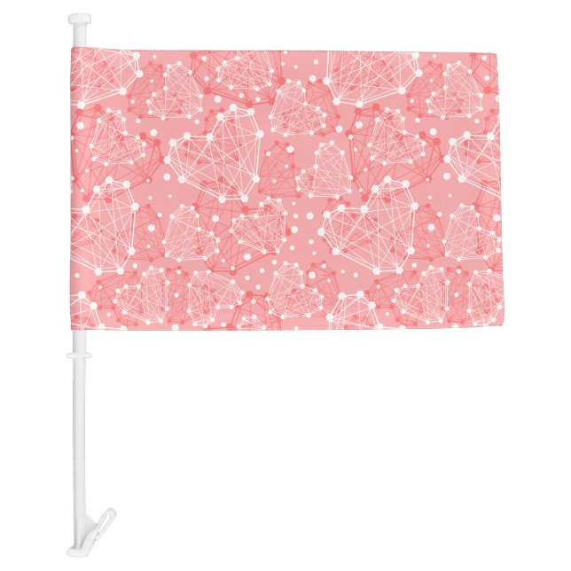 Technologic Heart Valentine's Day Pattern Car Flag (Front)