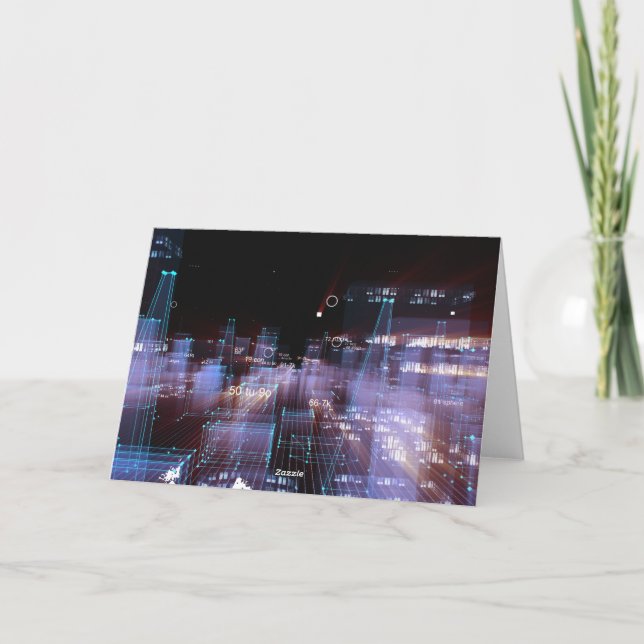 Technological digital city  invitation (Back)