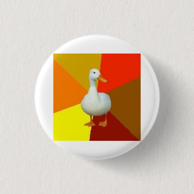 Technologically Impaired Duck Advice Animal Meme Pinback Button (Front)