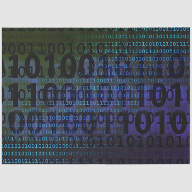 Technology Binary Code Decoupage Tissue Paper (Front)