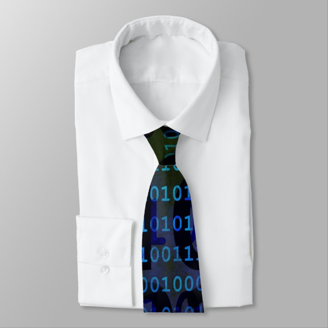 Technology Binary Code Neck Tie (Tied)