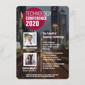 Technology Business Conference Invitation by SharonCullars at Zazzle