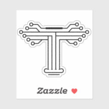 Technology Circuit Letter T Monogram