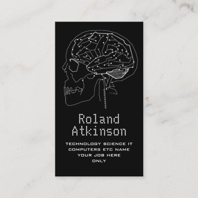 technology computing circuit brain business card (Front)