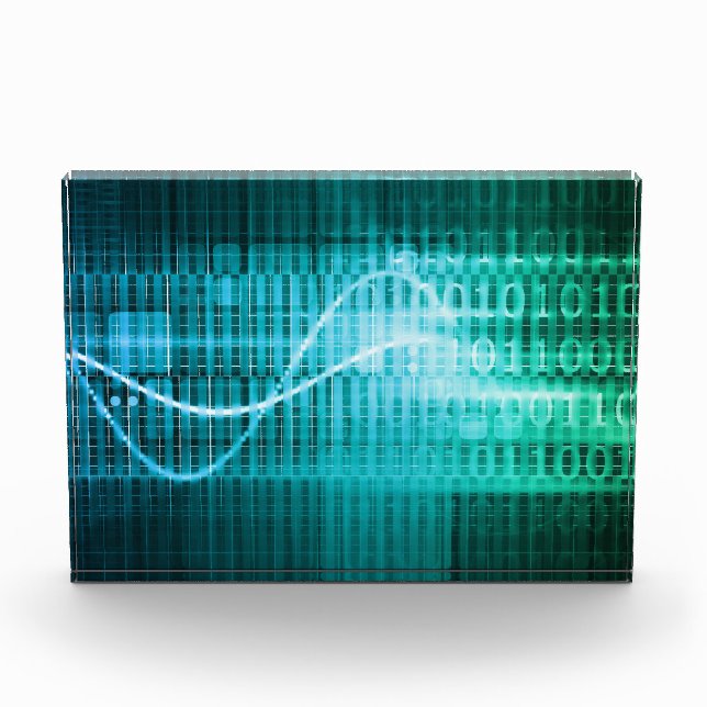 Technology Concept with Online Media Abstract Art Acrylic Award (Front)