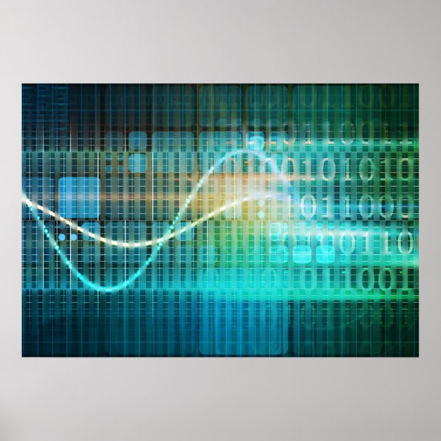 Technology Concept with Online Media Abstract Art Poster (Front)