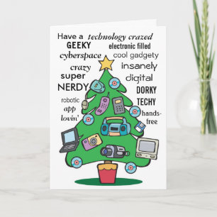 technology digital geeky christmas holiday card