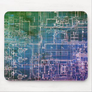 Technology Engineer Blueprint Mouse Pad