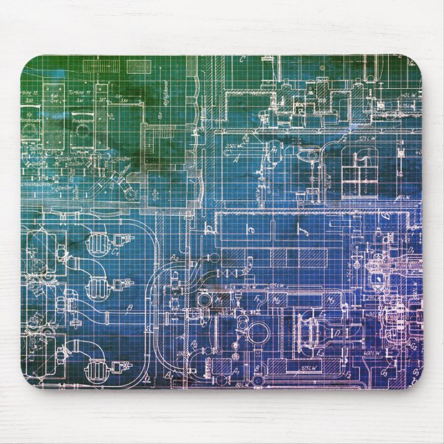 Technology Engineer Blueprint Mouse Pad (Front)
