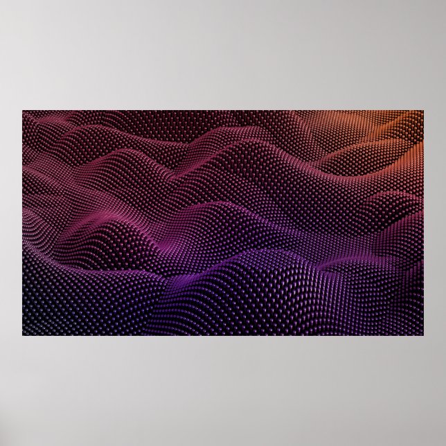 Technology geometry black background. 3d illustrat poster (Front)