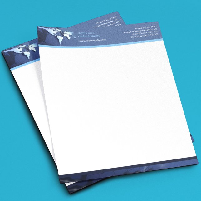 Technology Globe Business Letterhead Template (Creator Uploaded)